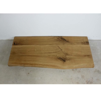 Waschtischplatte Eiche massiv Rustikal mit Baumkante 120x50x4,5 cm