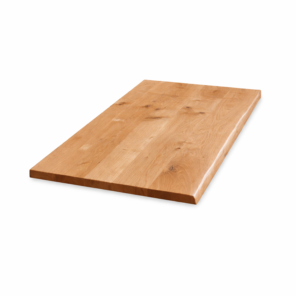 Schreibtischplatte Wildeiche massiv rustikal Baumkante