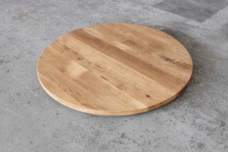 Tischplatte Rund 80 cm Eiche massiv Wildeiche geölt