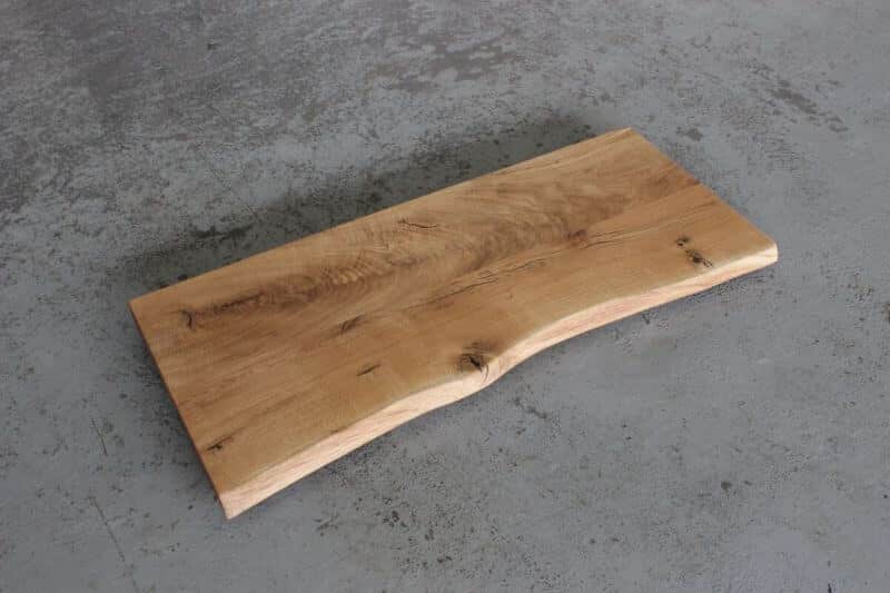 Tischplatte Eiche massiv geölt mit Baumkante beidseitig 260x100x4 cm Tischplatte Eiche massiv geölt mit Baumkante beidseitig 260x100x4 cm
