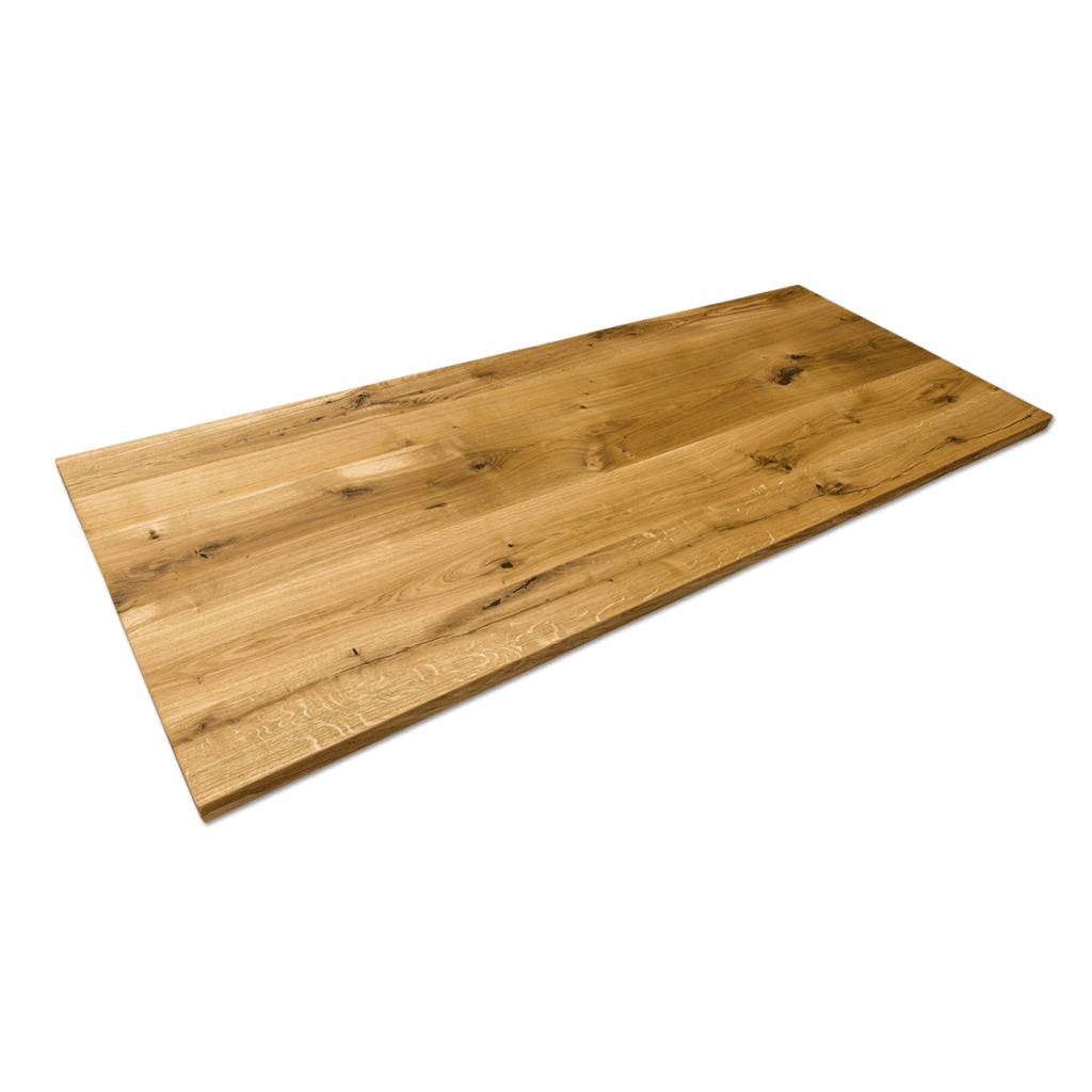 Tischplatte Eiche massiv rustikal geölt Wildeiche gerade Kanten 200x80 cm