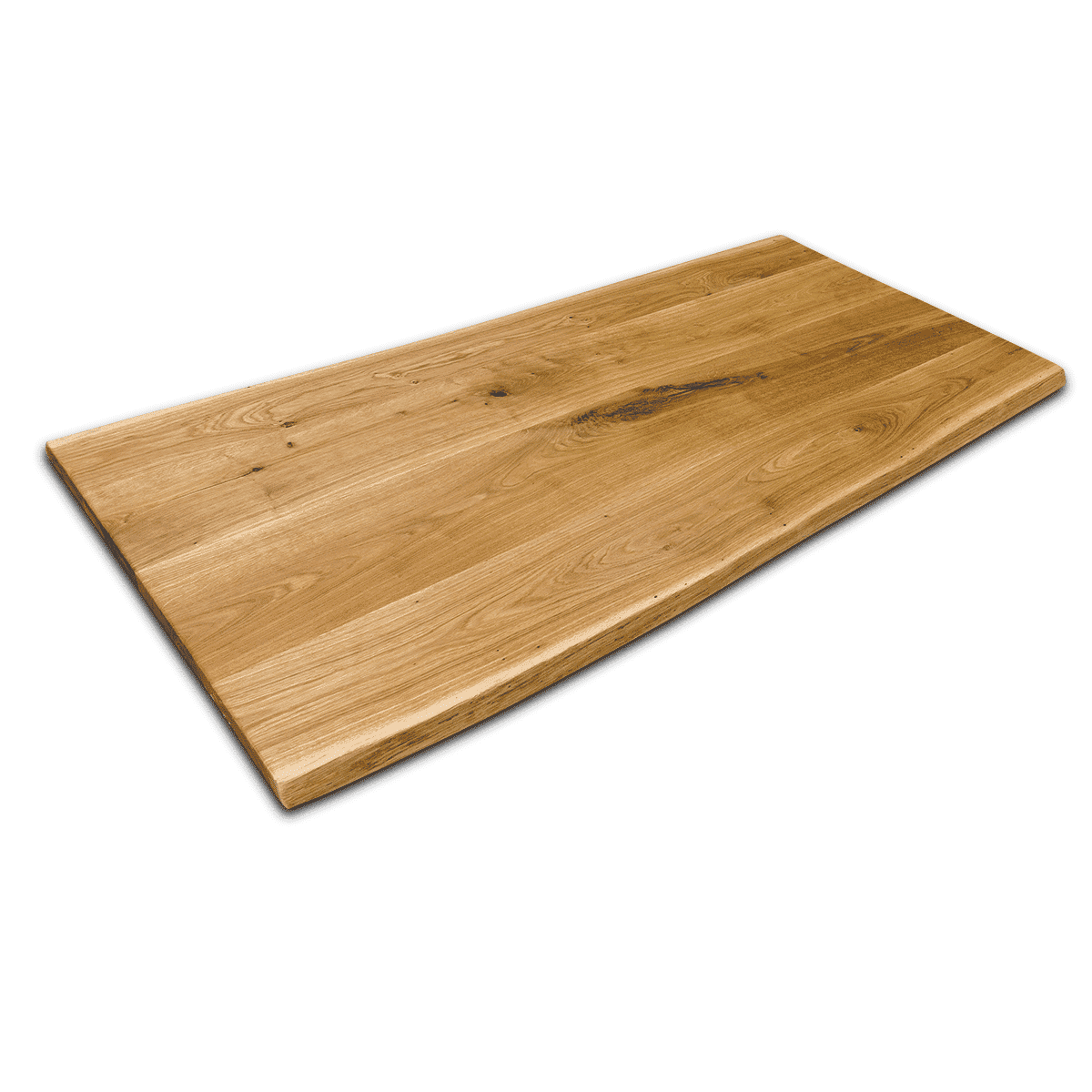 Tischplatte Eiche Massiv Geolt Mit Baumkante 120x90 Cm