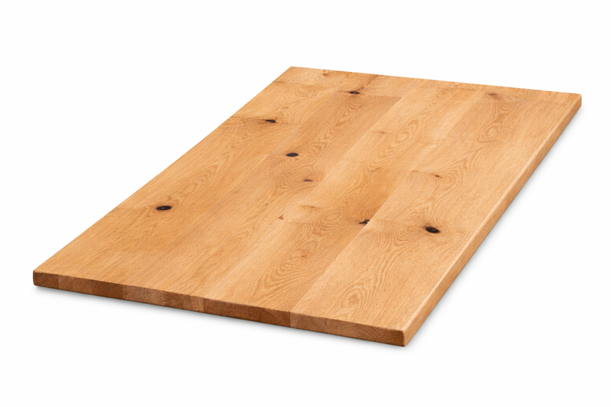 Tischplatte Eiche massiv 120x80 cm geölt Wildeiche