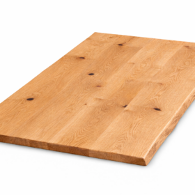 Tischplatte Eiche massiv 120x90 rustikal Wildeiche mit Baumkante