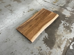 Waschtischplatte eiche massiv 100x50 cm geräuchert mit Baumkante