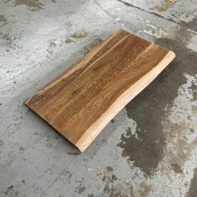 Waschtischplatte eiche massiv 100x50 cm geräuchert mit Baumkante