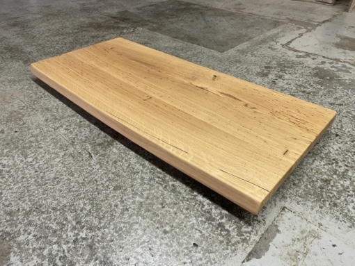 Waschtischplatte Eiche massiv Wurmstichig mit Baumkante 120x51x4 – Bild 3