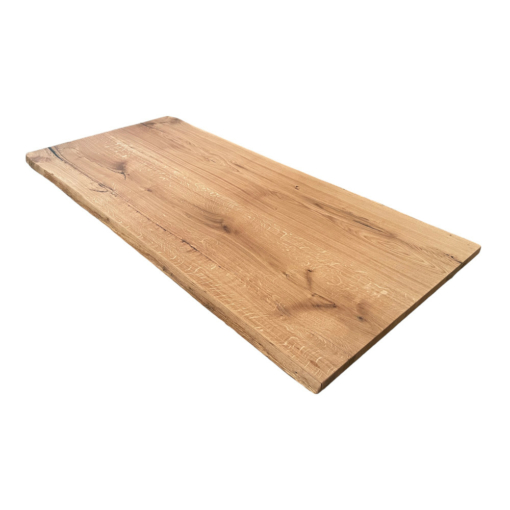 Wildeiche Tischplatte massiv geölt mit Baumkante 220x100 cm
