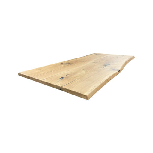 Tischplatte Eiche massiv 220x100 cm mit Baumkante -